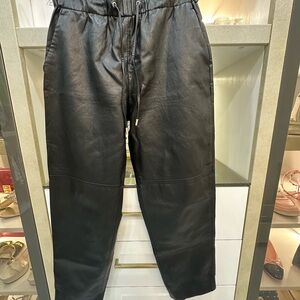 Zara Fox Leather Black Pants Size Small